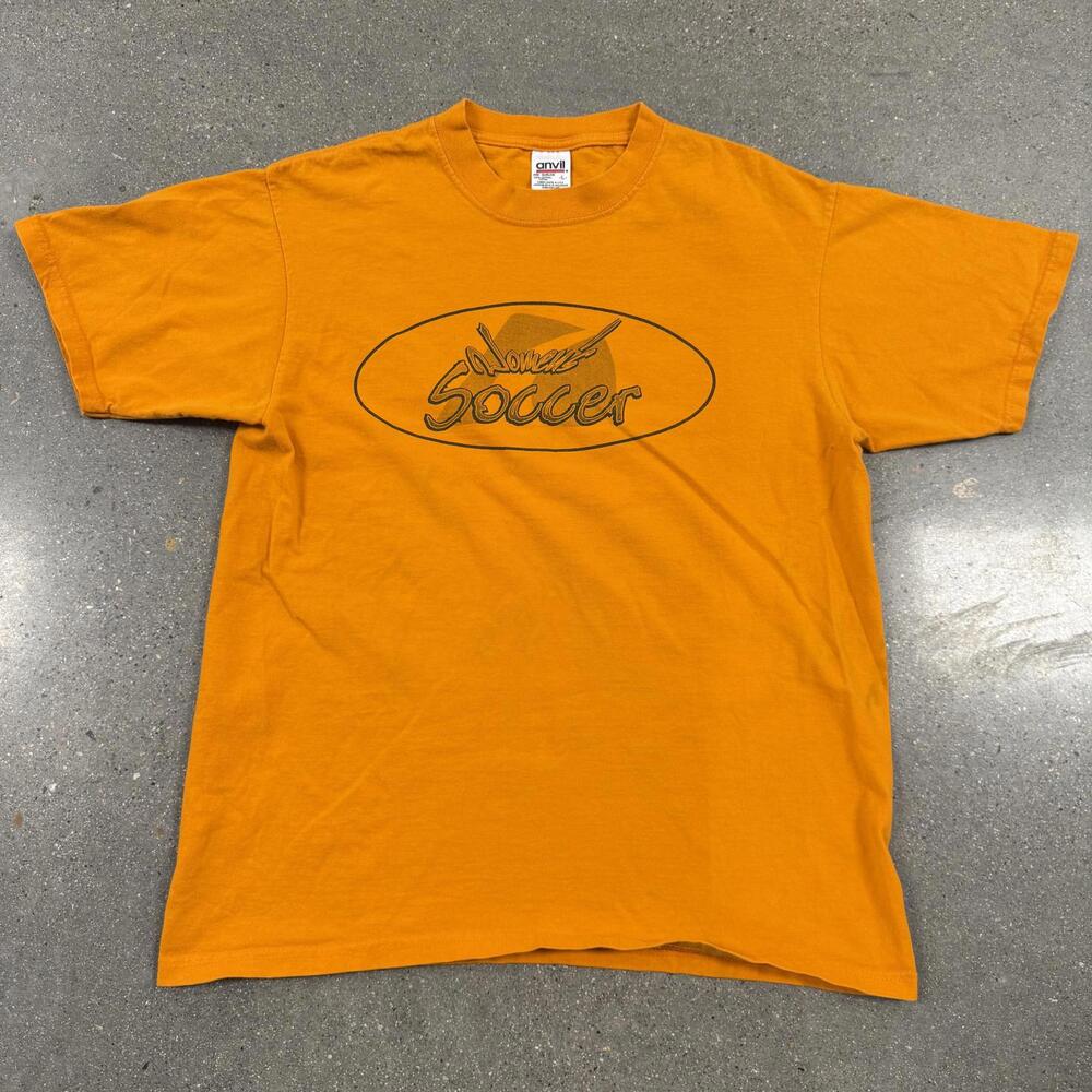 Vtg 1999 Anvil Women's Soccer Doane College T-Shirt Orange L